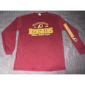 Vintage Washington commanders shirt Large Long Sleeve Burgundy NFL Team Apparel